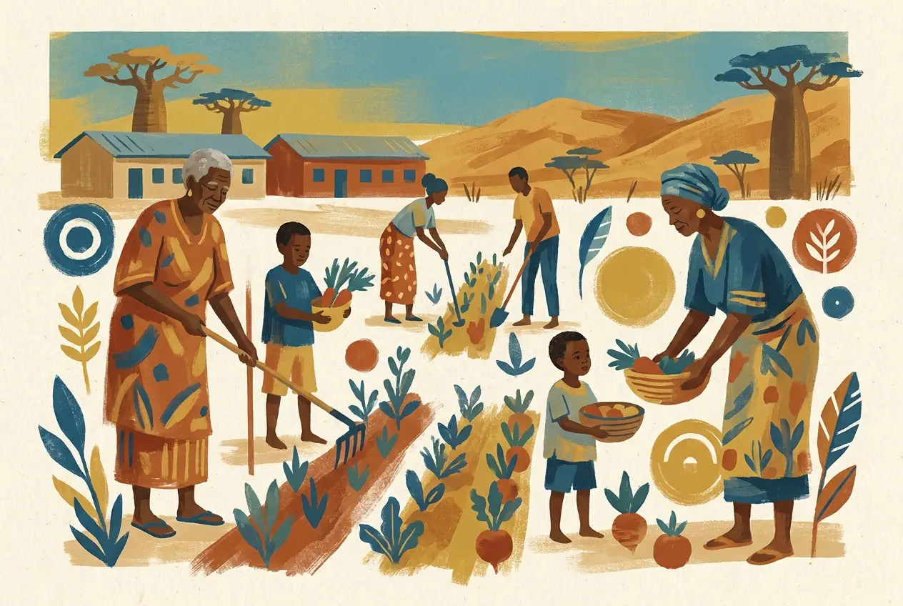 Women working in agriculture and learning together