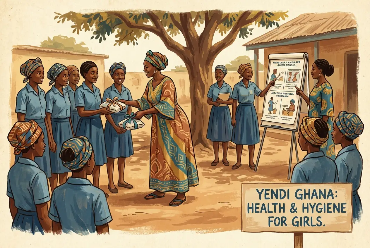 Sanitary products and health education materials for schoolgirls